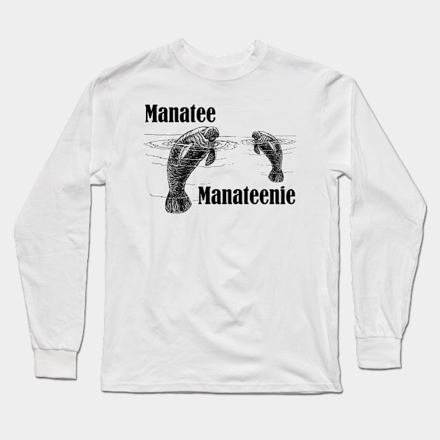 Lispe Manatee Funny Mama and Baby Manateenie Long Sleeve T-Shirt by Lispe